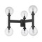 Z-Lite Laurent Outdoor Post Mount Fixture, 6-Light, 30 In.W x 27 In.H, Black/Clear Seedy 599MP6-BK - alternate 4